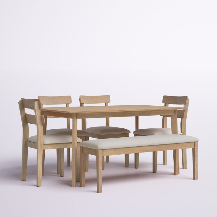 Laurel Foundry Modern Farmhouse Whipkey 6 Person Solid Wood Dining